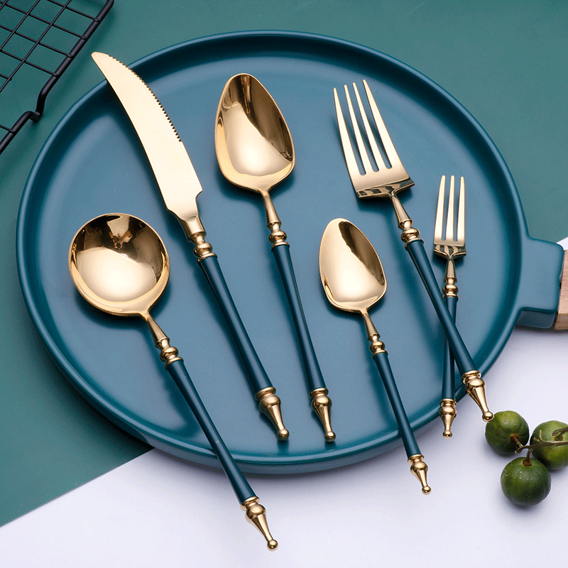 304 Stainless Steel Legendary Tableware Set Knife and Fork Spoon Western Food Roman Column 4 Piece Set Coffee Spoon Gift European Hotel 304 Stainless Steel Legendary Tableware Set Knife and Fork Spoon Western Food Roman Column 4 Piece Set Coffee Spoon Gift European Hotel
