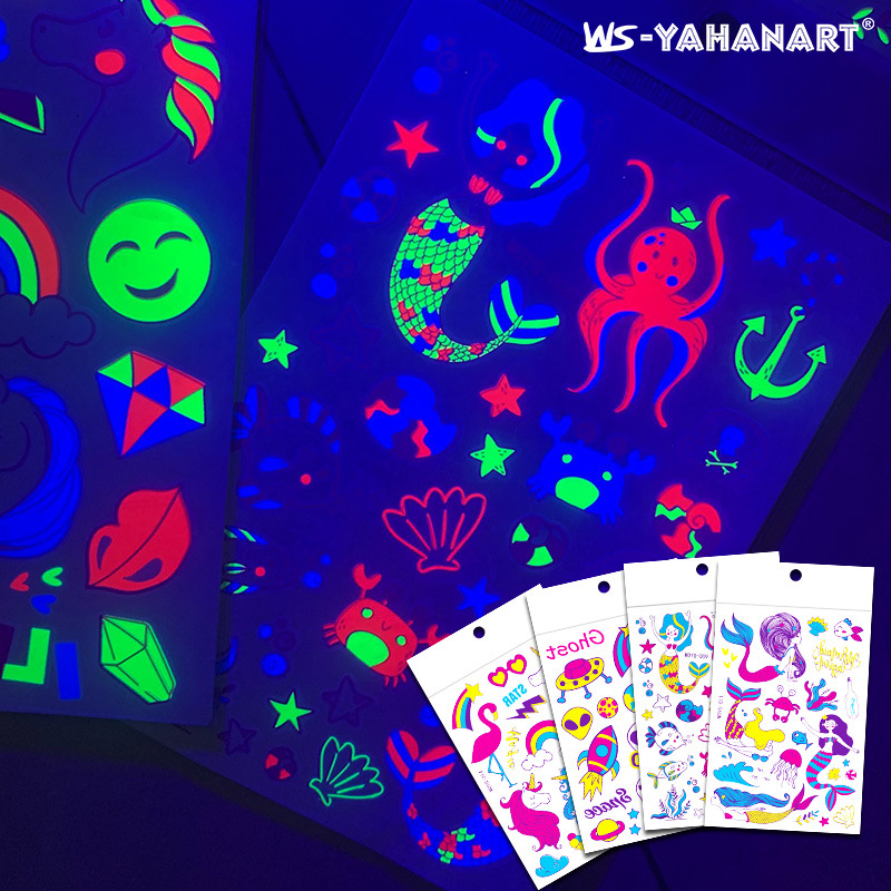 Tatuajes Temporales Fluorescentes de Papel de Transferencia al Agua para Fiestas