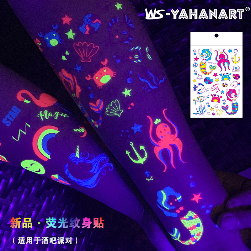 Tatuajes Temporales Fluorescentes de Papel de Transferencia al Agua para Fiestas