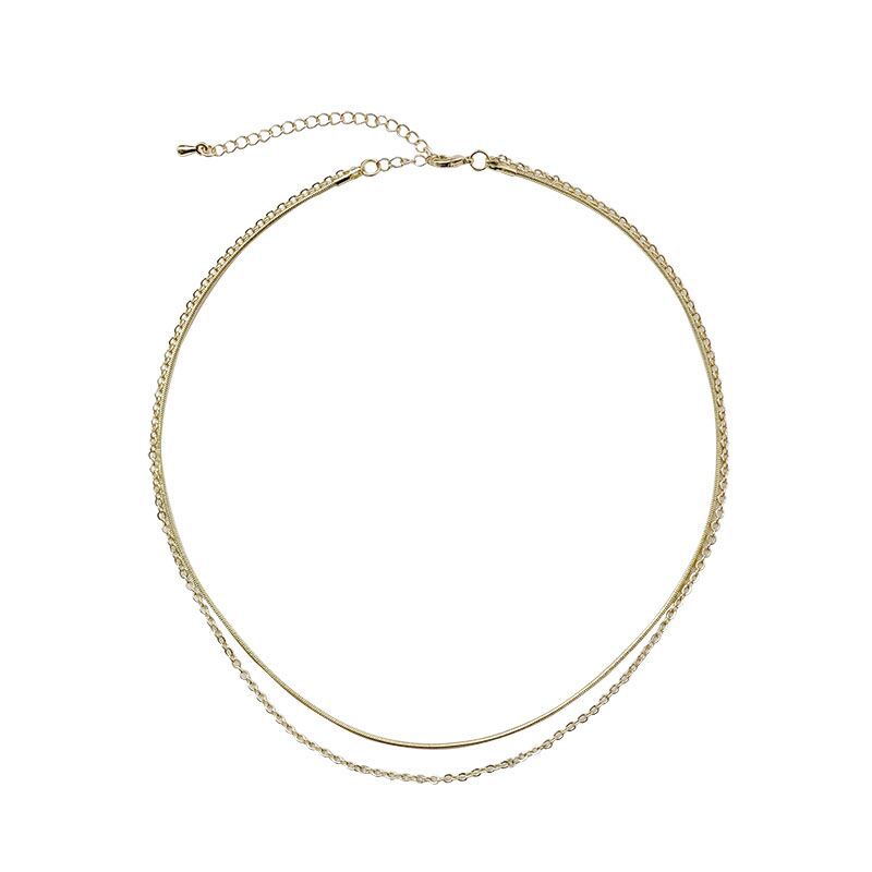 Korean Simple Niche INS Cold Style Double Layer Necklace For Women Sweet Personality Clavicle Chain Choker C616_voghion.com