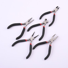 厂家供应迷你钳红黑5件套 手柄颜色可制作斜嘴钳圆嘴钳尖嘴针嘴钳