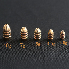 Threaded bullet copper, Tongxin fishing sinker, Texas fishing group weight sinker, fishing copper sinker, fish sinker, fishing gear accessories wholesale