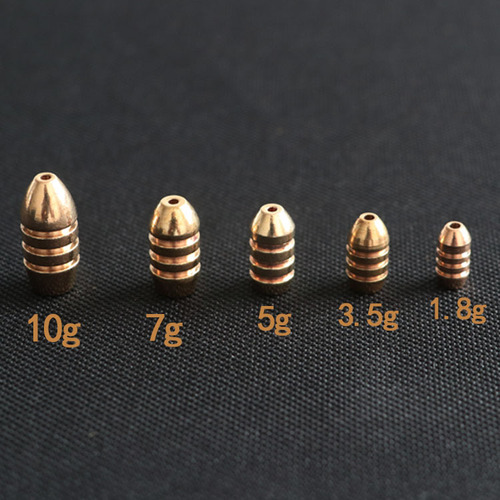 Threaded bullet copper, Tongxin fishing sinker, Texas fishing group weight sinker, fishing copper sinker, fish sinker, fishing gear accessories wholesale