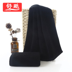 Cross-border direct supply of pure cotton black towels thickened quick-drying anti-bleaching dyed black microfiber foreign trade towels with logo printing