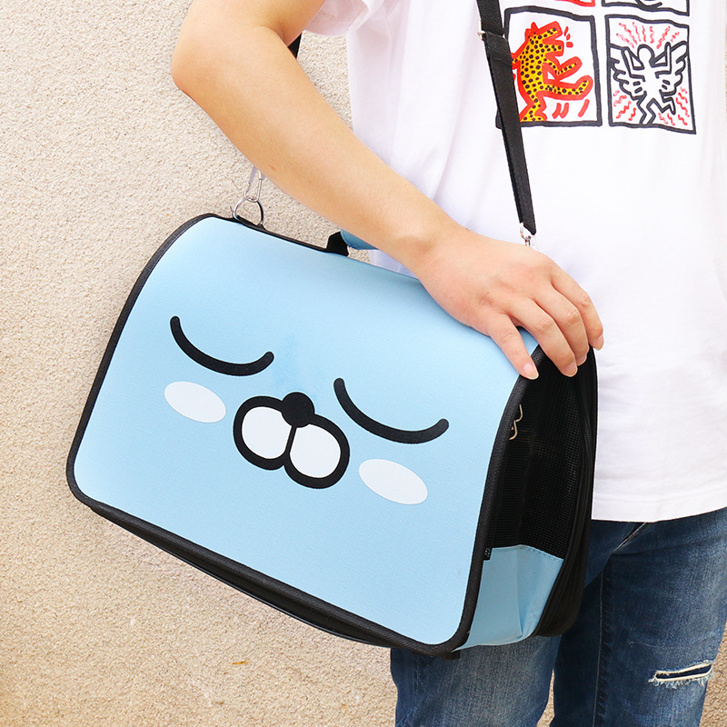 Fabricante en stock nueva bolsa de mascotas de dibujos animados bolsa portátil transpirable cómodo hombro Portátil Bolsa De Mascotas al por mayor