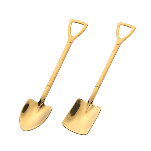 V stainless steel iron catalpa spoon watermelon shovel spoon dessert ice cream spoon engineer iron catalpa flat tip spoon western food tableware spoon
