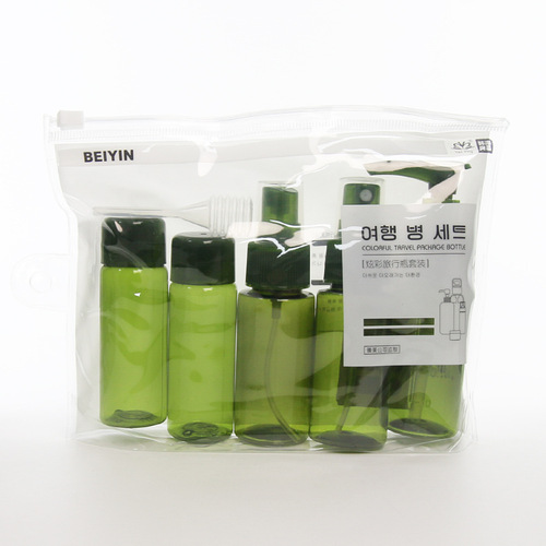 Colorful travel bottle set, 7-piece travel empty bottle set, portable cosmetic dispensing bottle set, factory direct sales