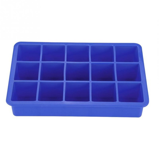 Suministro directo de fábrica engrosada cubo de hielo de silicona 15-rejilla cubo de hielo 3,3 CM molde de cubo de hielo de silicona creativa cubo de hielo caja de suplemento alimenticio