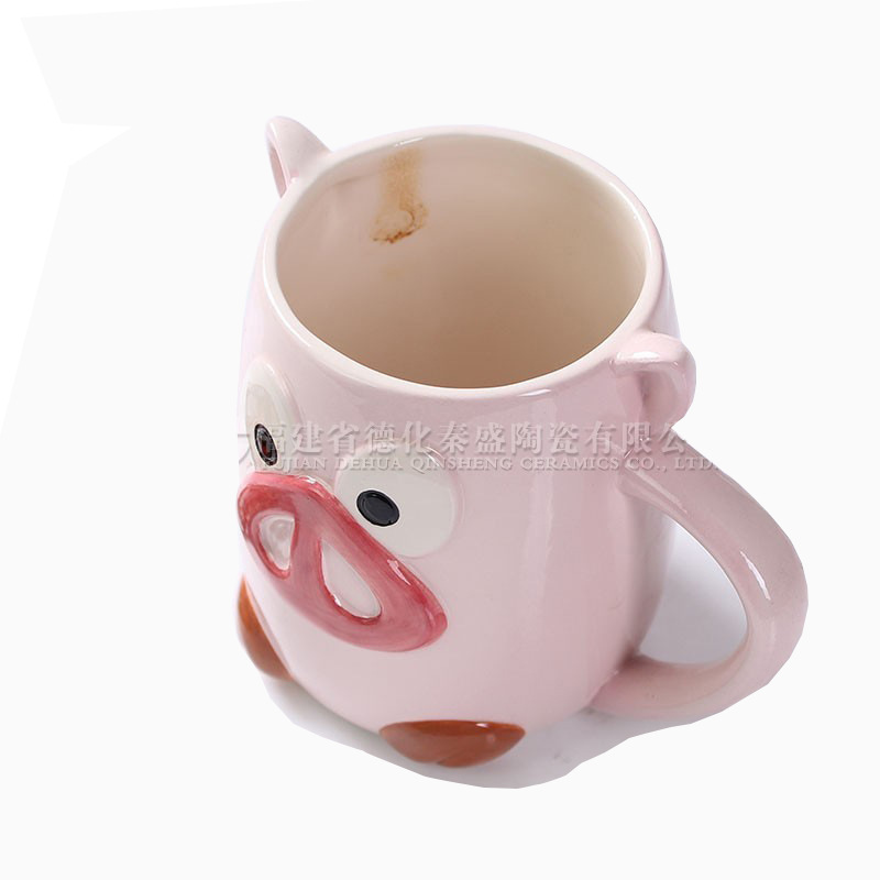 Taza de agua de cerámica de dibujos animados logotipo hogar lindo cerdo taza de regalo creativo taza de agua regalo al por mayor
