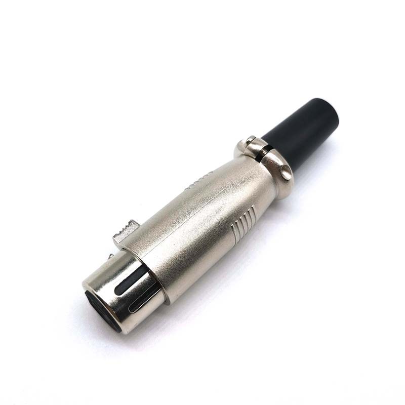 日式卡侬头四芯 日式卡侬母头4P XLR母头 镀镍 音响麦克风插头