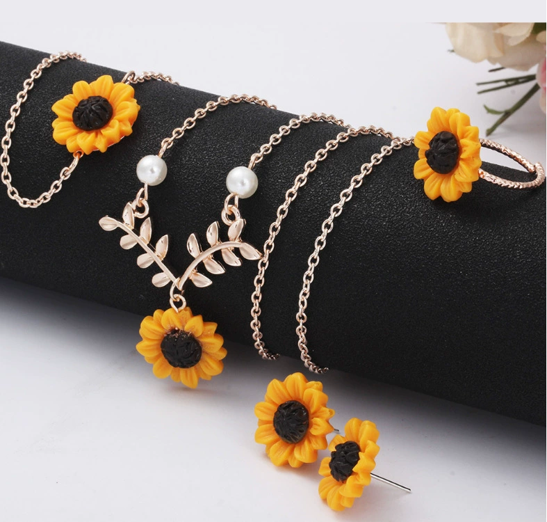 Подвеска, цепь для ключа сумки, ожерелье и серьги, набор, ebay, цветочный, набор из 3 предметов