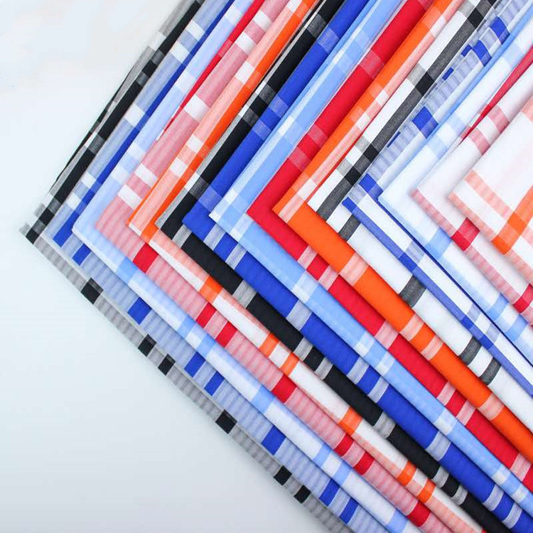 现货春夏款色织格 竹纤维色织格无弹衬衫连衣裙面料