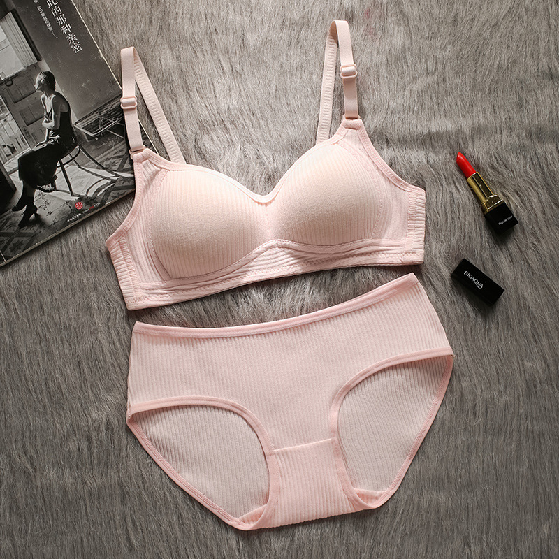 Summer new Thread wireless lace underwear suit women's thin cotton bra sports bra underwear