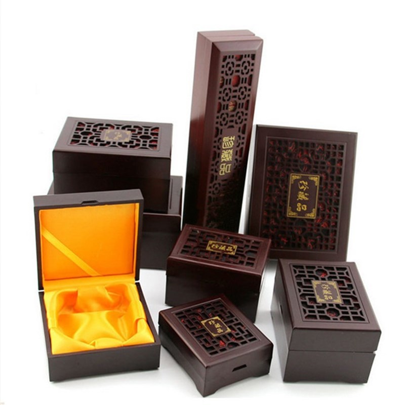 Factory direct jewelry jade collection accessories box imitation wood resin Hetian Jade Jade Box Wholesale