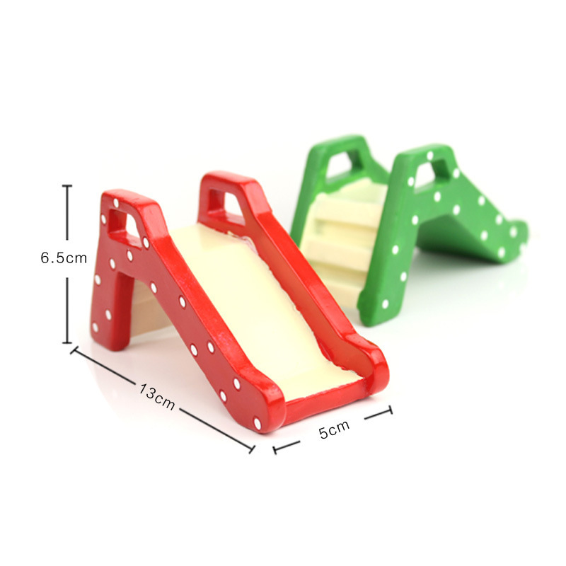 Chậu Cây Resin Bộ đồ chơi cầu trượt mini resin hoạt hình, đồ trang trí phòng trẻ em, bàn làm việc và quà tặng (RG-288)