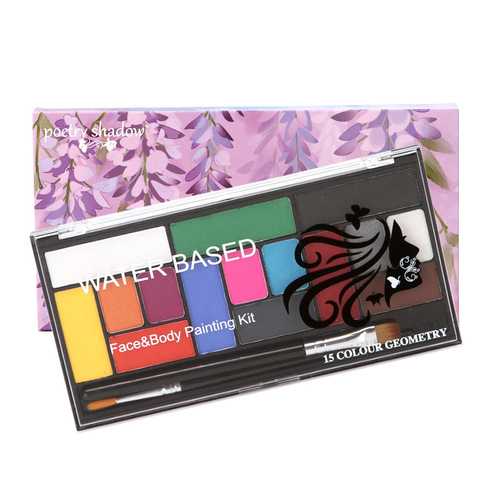 15-color water-based face paint palette, body painting stage special effects, face painting Halloween cross-border makeup palette