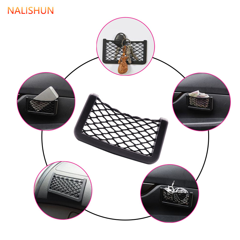 Organizador de bolsillo con red para almacenamiento en el asiento del coche, bolsa de almacenamiento para montar en el coche, bolsa colgante para el respaldo del asiento, suministros para el coche, resistente a la presión.