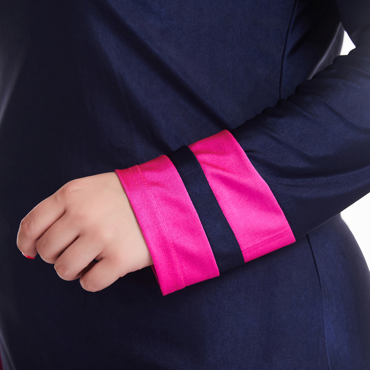 Fábrica en stock Super Loose Plus tamaño mujeres grasa contraste color conservador traje de baño, H1014