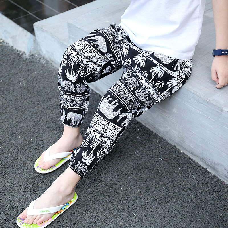 Children's Anti-mosquito Pants Children's Wear Children's Pants Loose Summer Thin Pants Casual Women and Men's Cotton Silk Summer and Spring Cropped Bloomers