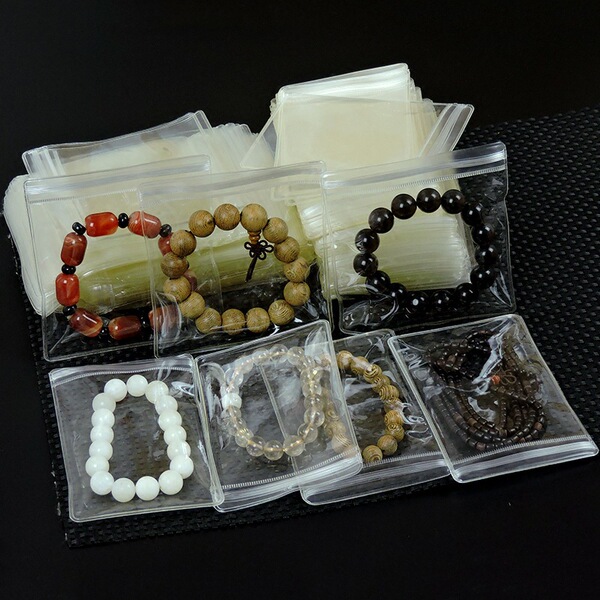Transparent plastic jewelry bag