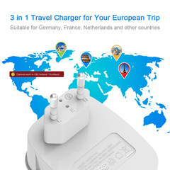 Convert European standard to American standard plug adapter, dual USB 2.4A charger, European to American standard plug