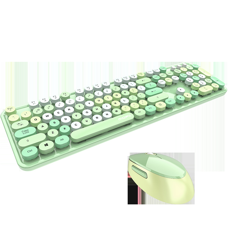 Set de teclado y ratón inalámbrico con diseño tipo lápiz labial, estilo elegante.