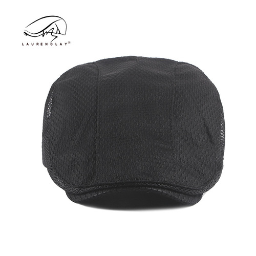 Men's Spring and Summer Sun Protection Hat, Duckbill Cap, British Style, Mesh Eyelet, Breathable, Women's Forward Cap