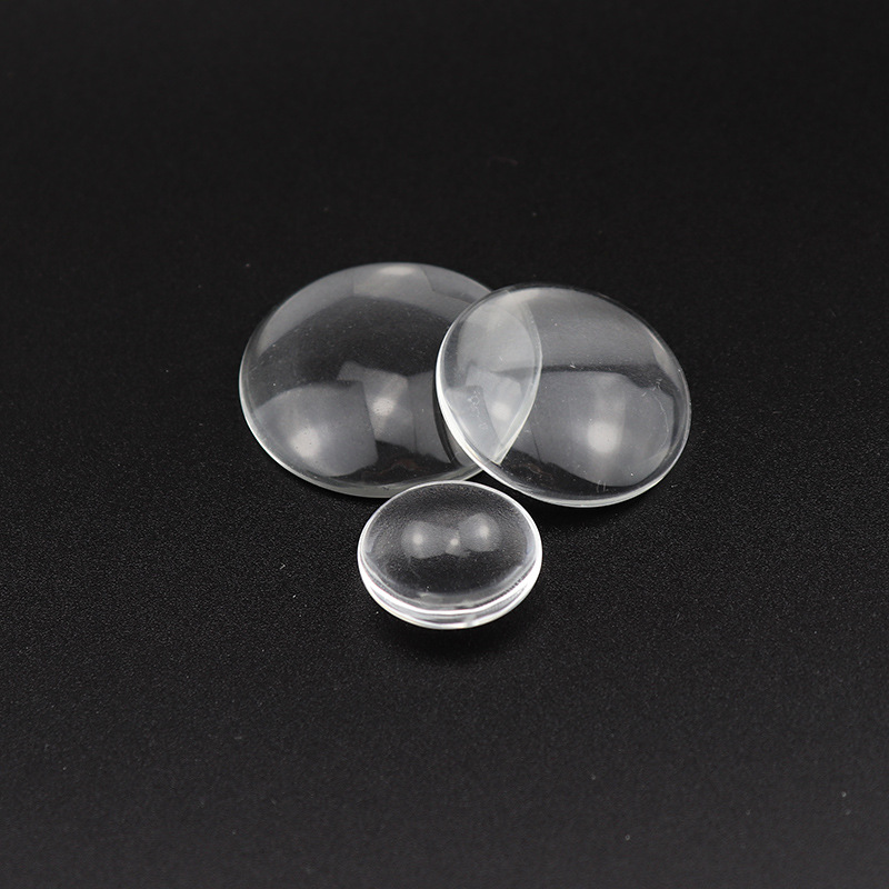 Round transparent glass gemstone for ring