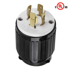 LK-6421 UL美国工业插头 NEMA L14-20P 20A 250V防松引挂式插头
