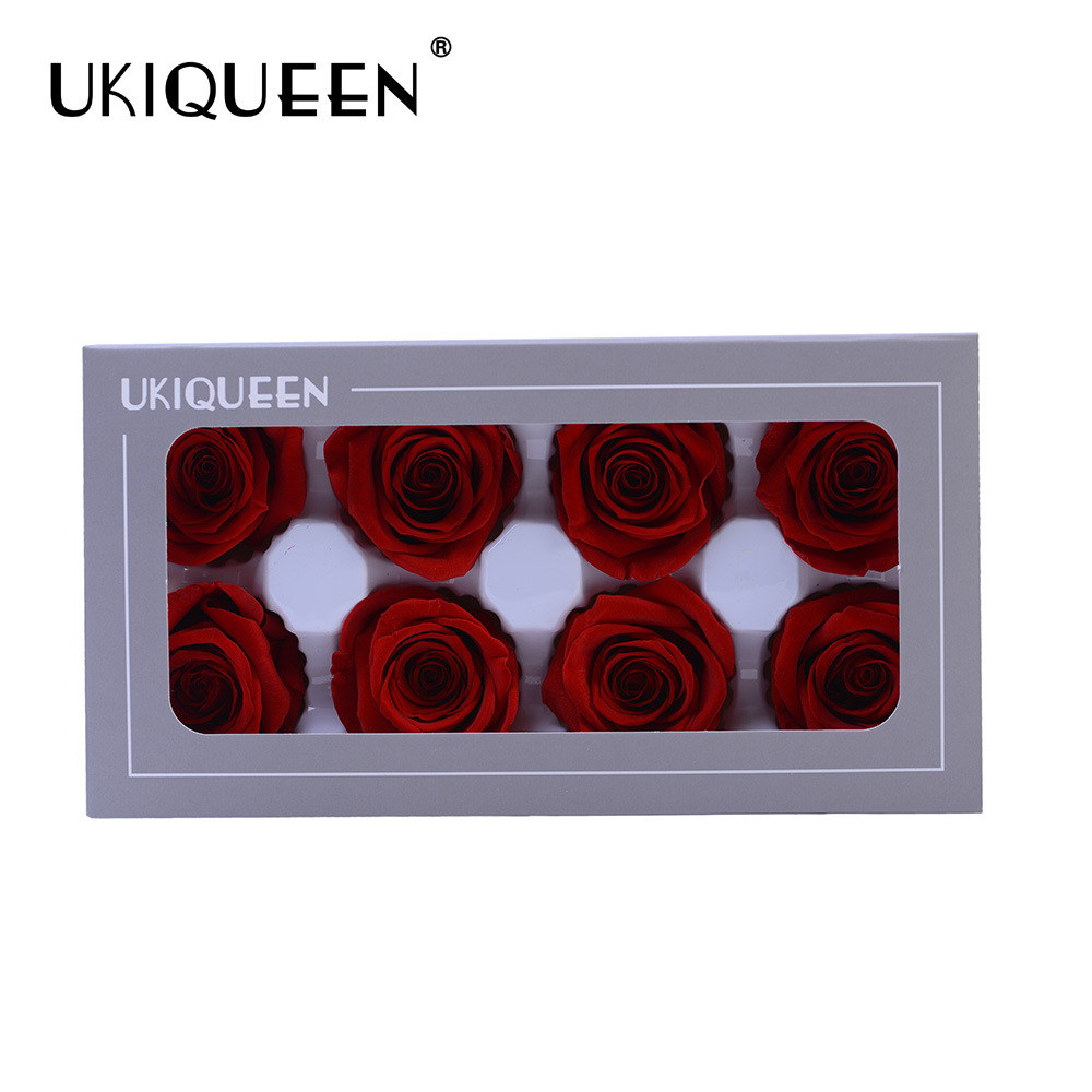 4-5cm 8 Flores, grado B DIY flores eternas, rosas eternas, Yunnan Kunming al por mayor, flores preservadas