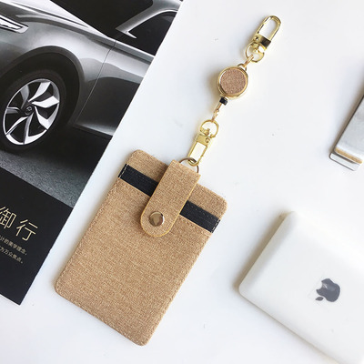 Liu Xiaoshu papelería Tarjeta de pecho superficie de cuero hebilla fácil de tirar Tarjeta de pecho hebilla telescópica cubierta de tarjeta cordón control de acceso enfermera permiso de trabajo formulación