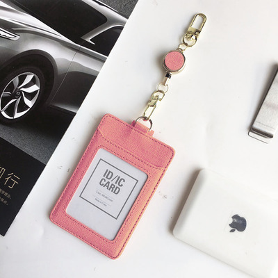 Liu Xiaoshu papelería Tarjeta de pecho superficie de cuero hebilla fácil de tirar Tarjeta de pecho hebilla telescópica cubierta de tarjeta cordón control de acceso enfermera permiso de trabajo formulación