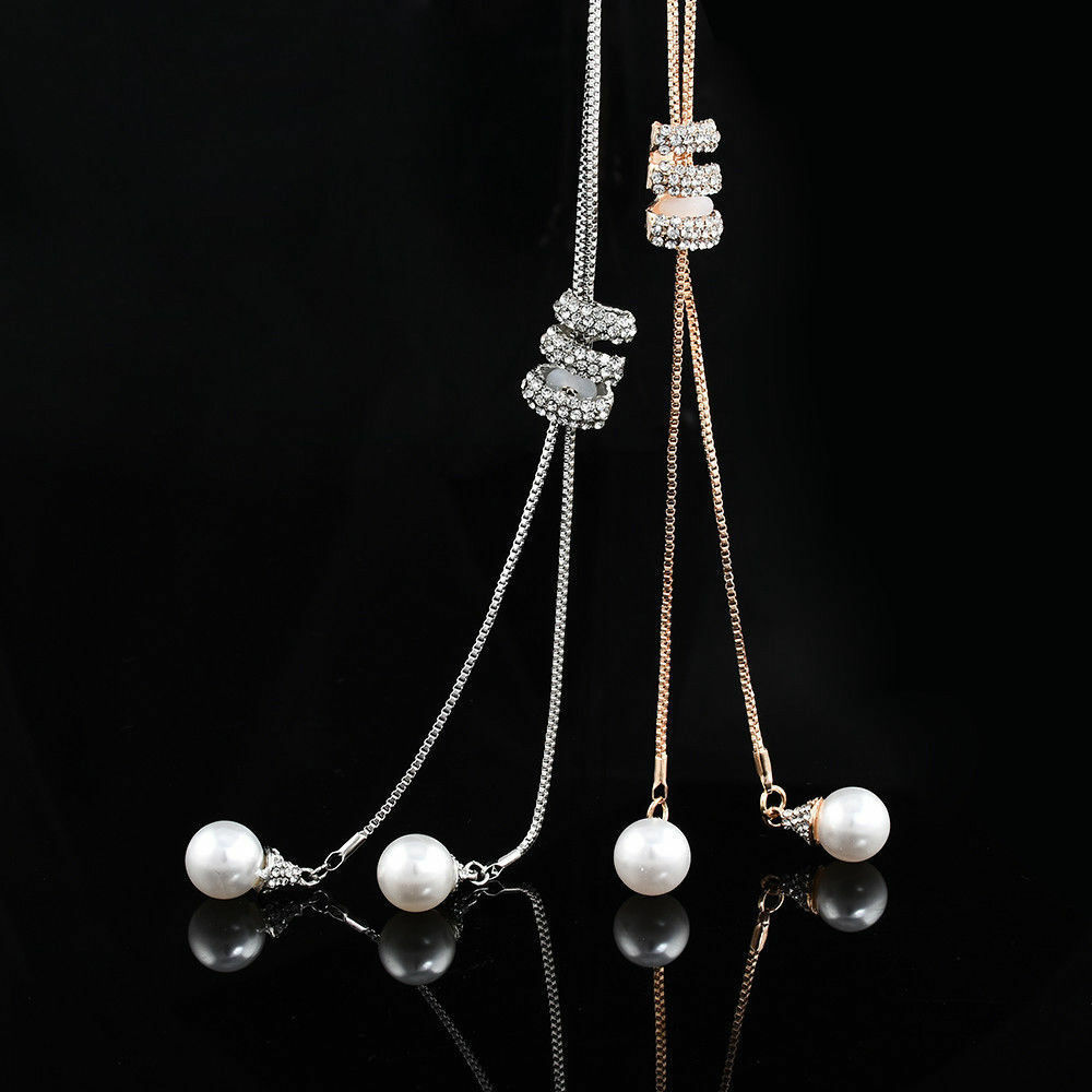 Nuevo estilo largo simple perla espiral colgante largo COLLAR COLGANTE todo-fósforo diamante borla suéter cadena para las mujeres al por mayor image 5