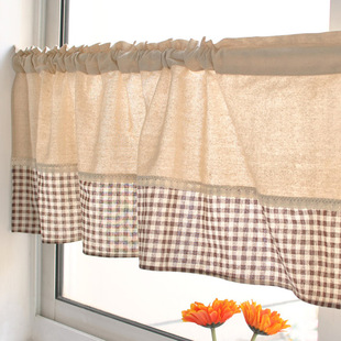 Korean stitching coffee shop decorative curtain fresh home kitchen curtain half curtain curtain source goods on behalf