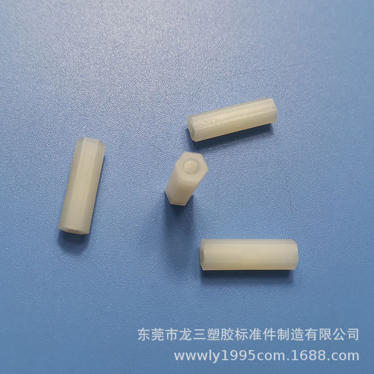 龙三塑胶厂家供应内六角隔离柱M3*19mm PC板间隔柱尼龙阻燃