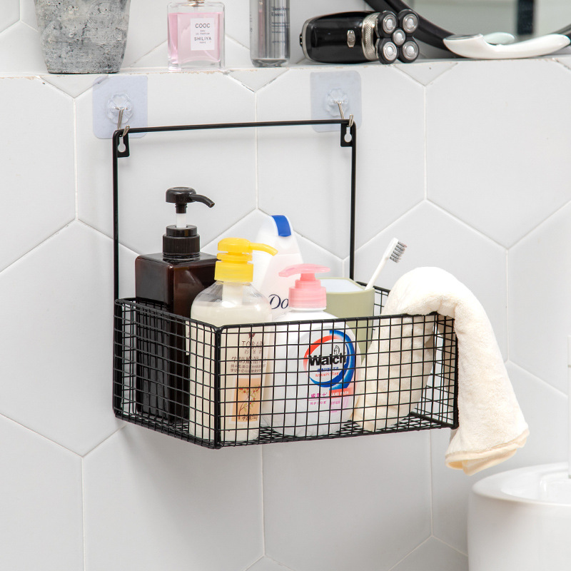 Estante de almacenamiento de pared directo de fábrica baño artículos de tocador sin ponche cocina condimento estante de almacenamiento de hierro multifuncional image 1