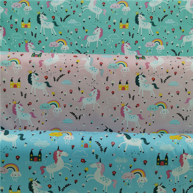 热卖纯棉卡通布料儿童床上用品面料幼儿园睡袋被套纯棉斜纹布