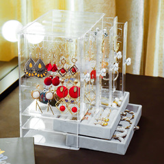 Large Capacity Earring Storage Box, stud earrings, earring clips, bracelet, necklace, jewelry accessories, organization and display rack, direct factory sale