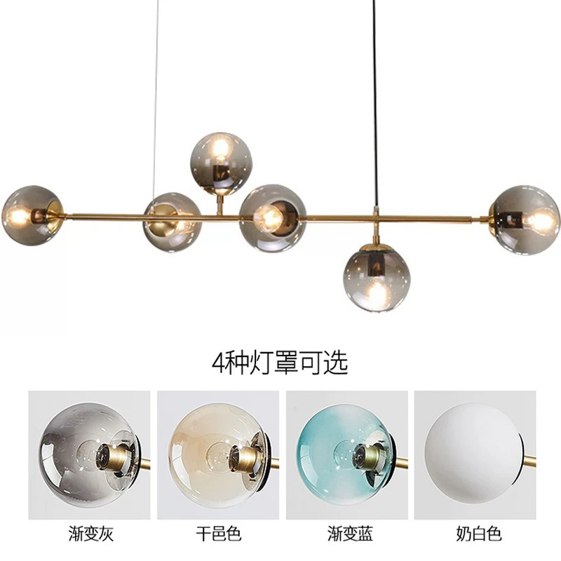 Moderno minimalista de hierro forjado restaurante bar araña Comercio exterior Amazon restaurante iluminación fábrica en stock lámparas al por mayor