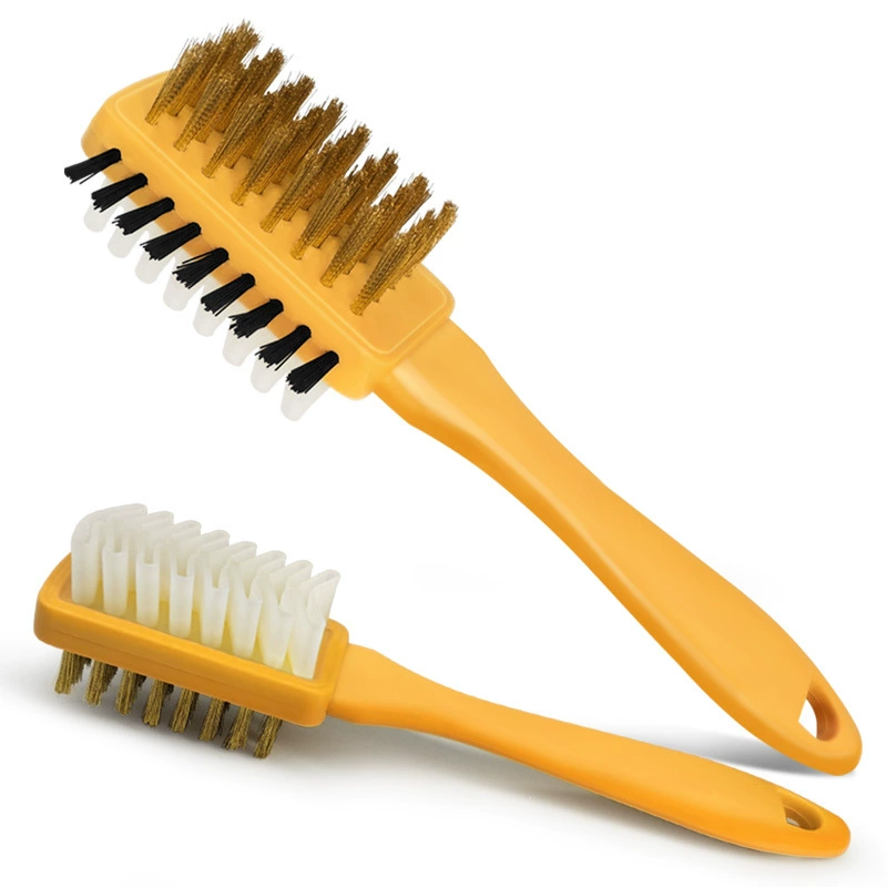 Желтая ручка замшевая кисть бархатная кисть Кожаная кисть желтая ручка кисть трехсторонняя многофункциональная замшевая щетка