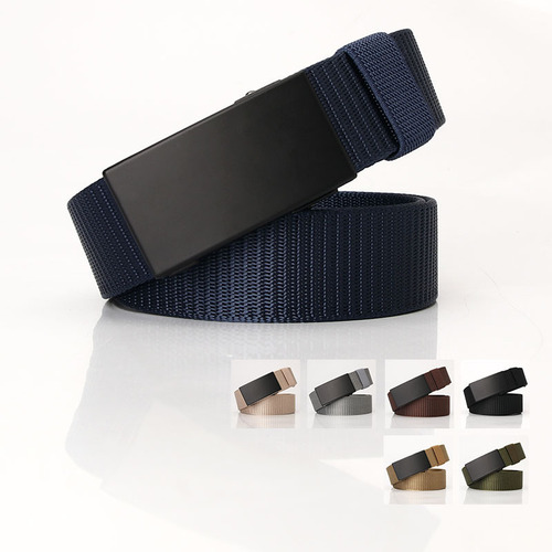 New style toothless automatic buckle canvas belt for young students outdoor casual breathable belt factory wholesale