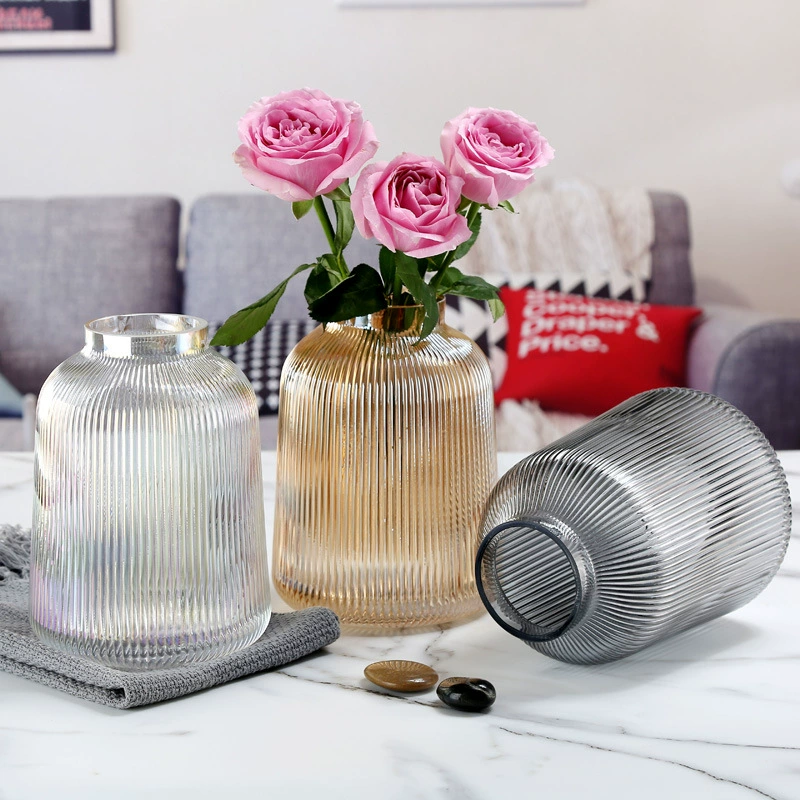 Скандинавская креативная простая Гальваническая цветная стеклянная ваза, поколение волос, ветровые украшения, прозрачная ваза для гостиной