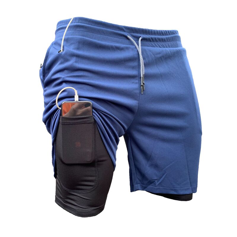 Summer Cross-Border New Fake 2-Piece Casual Sports Fitness Stylish Trendy Quick-Drying Shorts Anti-Exposure Double-Layer Shorts