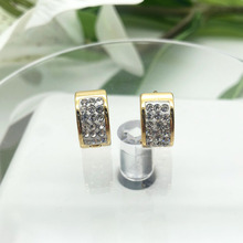 韩国时尚钛钢镶钻圆形耳环 不锈钢2014新款耳环耳扣厂家直销