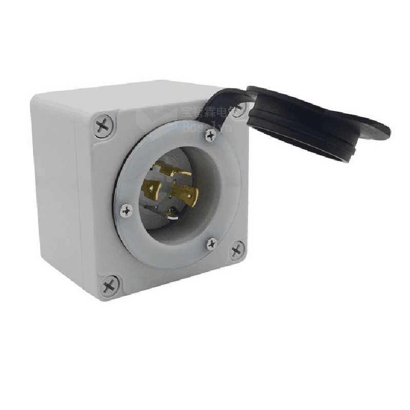 美标暗装插头塑料防水接线盒 美规发电机插座防水底盒L14-30P