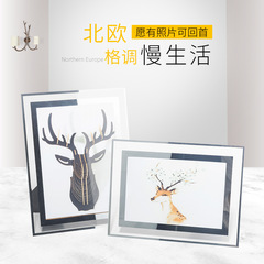 現代影樓擺台水晶玻璃相框擺台678寸A5A4營業執照玻璃相框批發