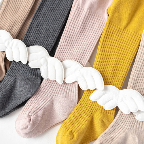 White Knitted Angel Wings Baby Leggings for Girls, New Style Children's Pantyhose, Disposable Underwear Socks