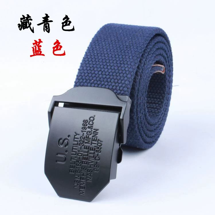 Men's black cloth woven travel adjustable belt