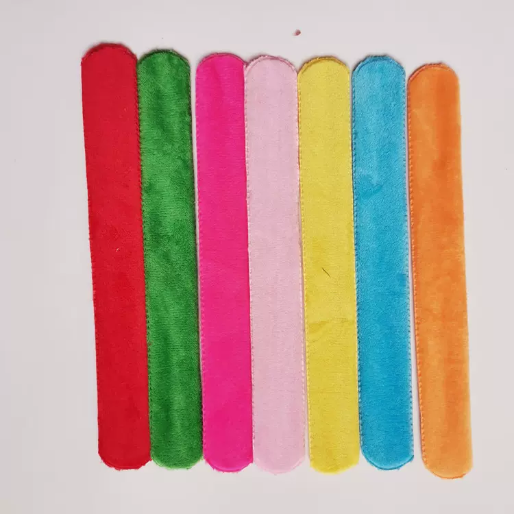 彩色毛绒啪啪圈手环 毛绒布料杆子 毛绒玩具拍拍圈配件 厂家直销