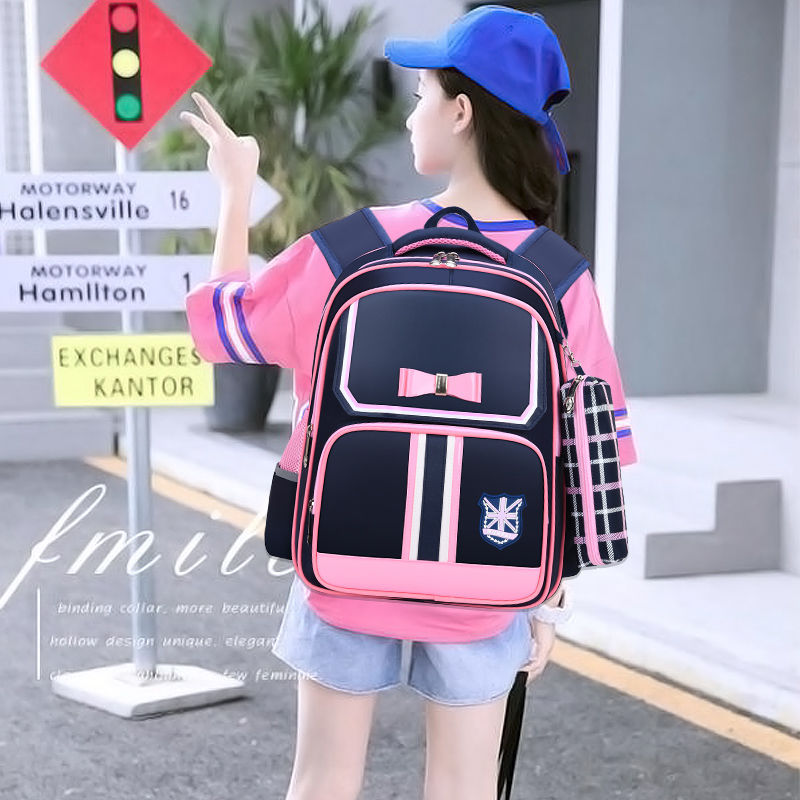 아동 책가방 초등학교 여자 1-3-5-6 학년 여자 배낭 6-12 세 리지 보호 부담 경감 도매